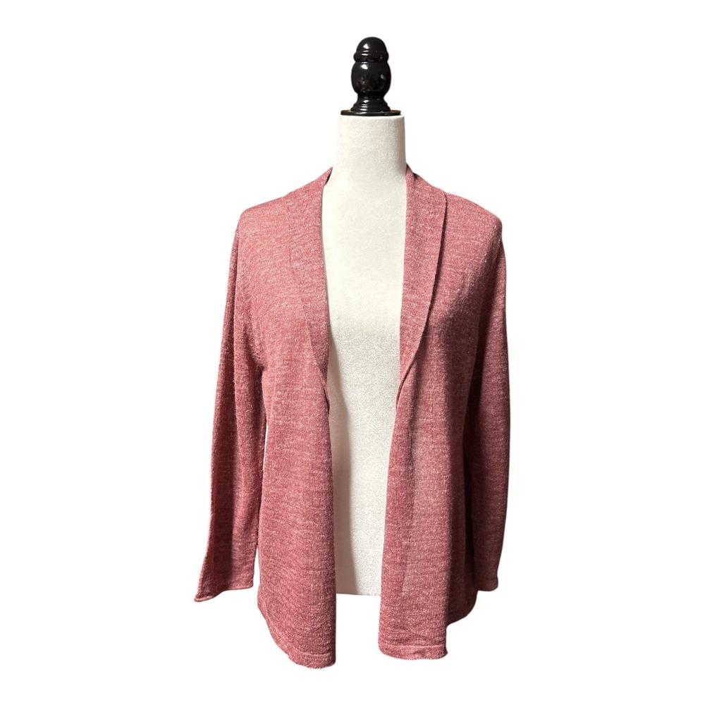 Peruvian Link 100% Alpaca Wool Open Front Shawl Cardigan Rose Pink One Size